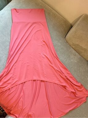 Lularoe Coral Pink MaxiHigh Low Skirt